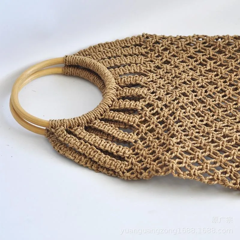 Hand-Knitted, Round Ring Bag