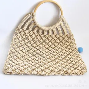 Hand-Knitted, Round Ring Bag