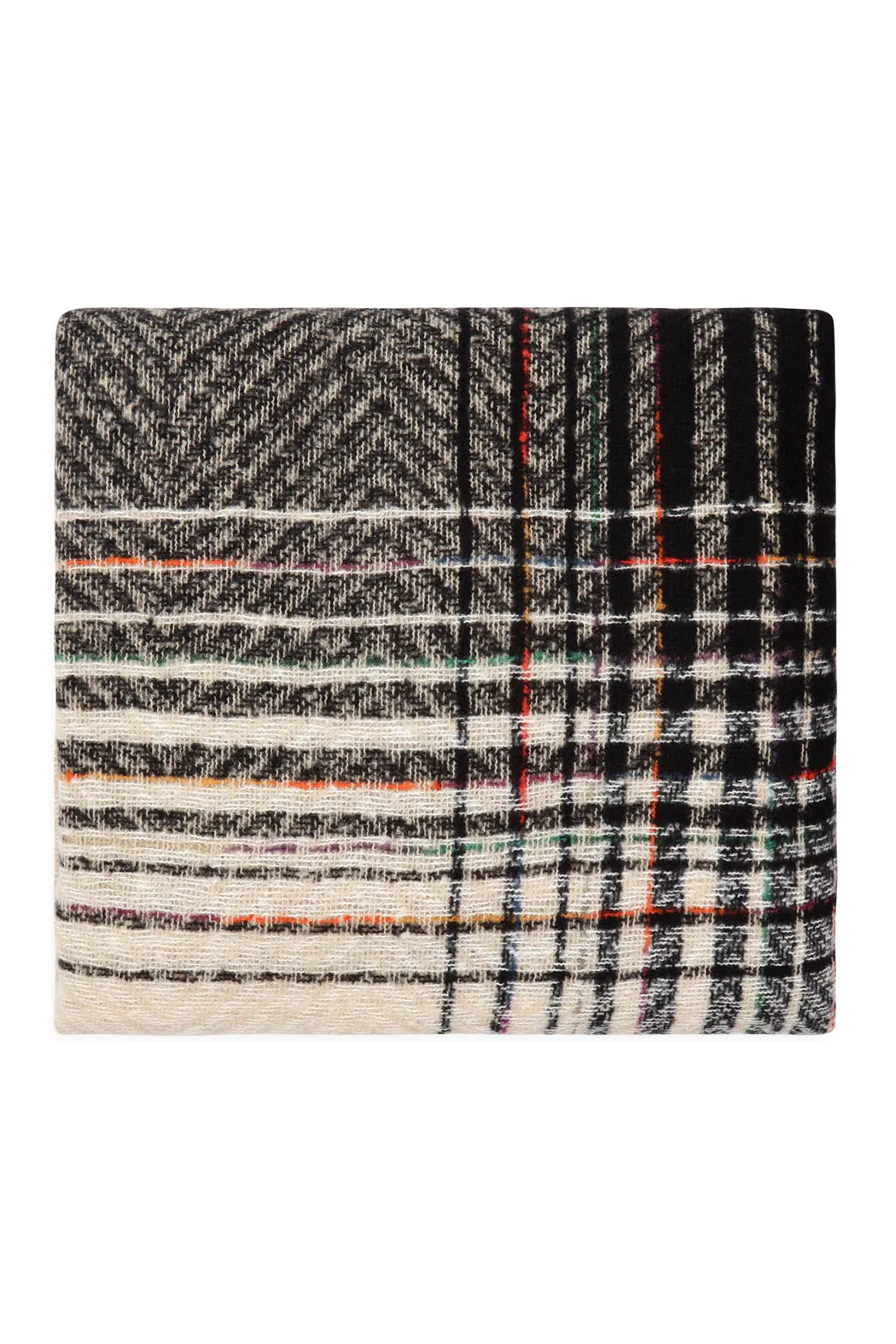 HDF2917- TWO TONE BLANKET FRINGED SCARF