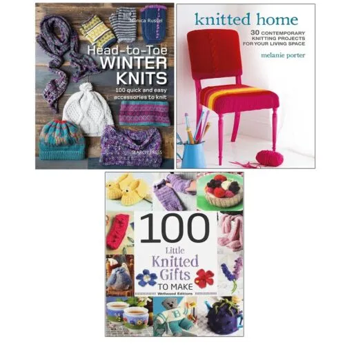 Head-to-Toe Winter Knits, 100 Little Knitted Gifts, Knitted Home 3 Books Set