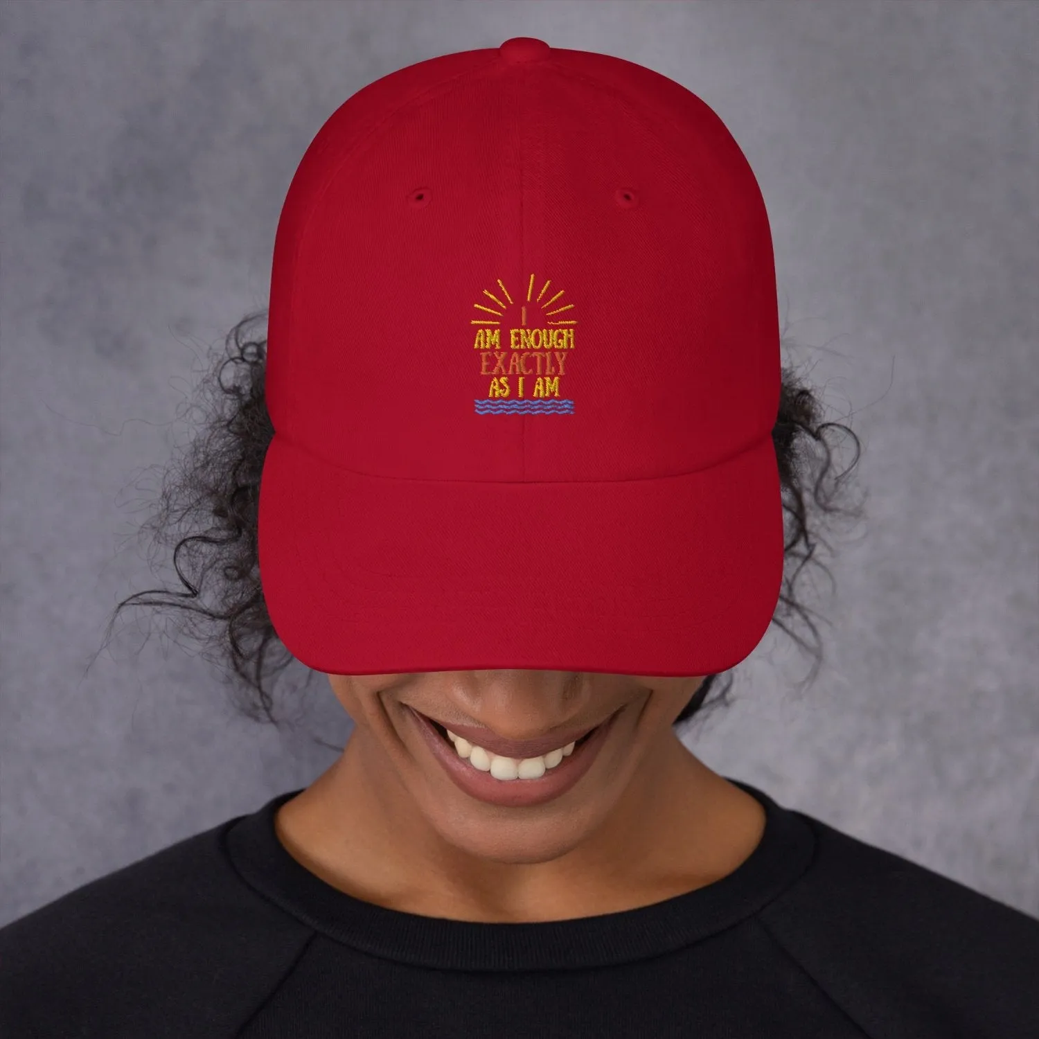 I AM ENOUGH Inspired Vintage Embroidered 6-Panel Low-Profile Dad Hat
