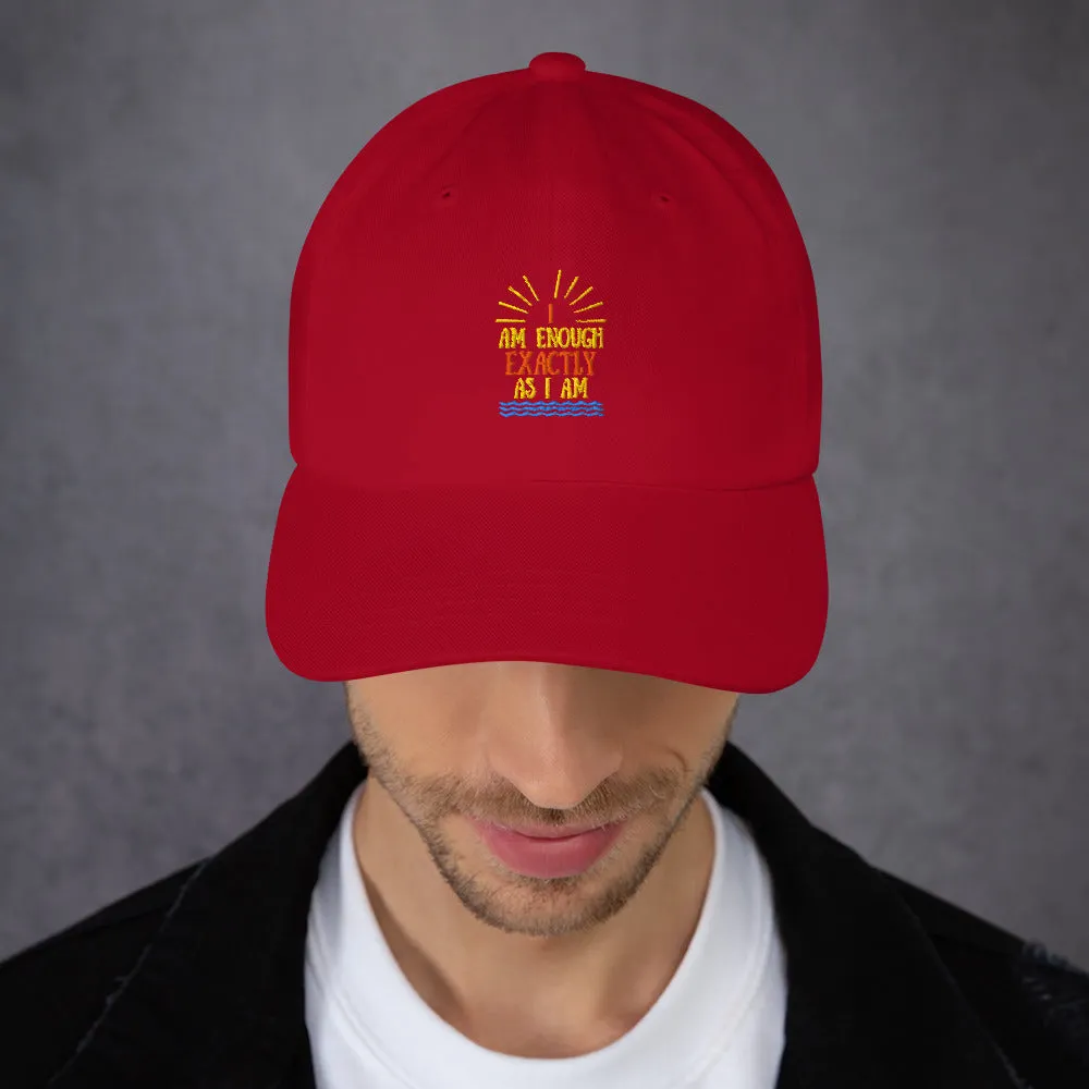 I AM ENOUGH Inspired Vintage Embroidered 6-Panel Low-Profile Dad Hat