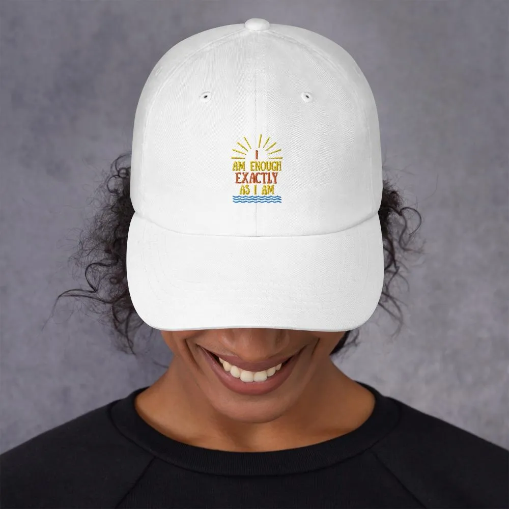 I AM ENOUGH Inspired Vintage Embroidered 6-Panel Low-Profile Dad Hat