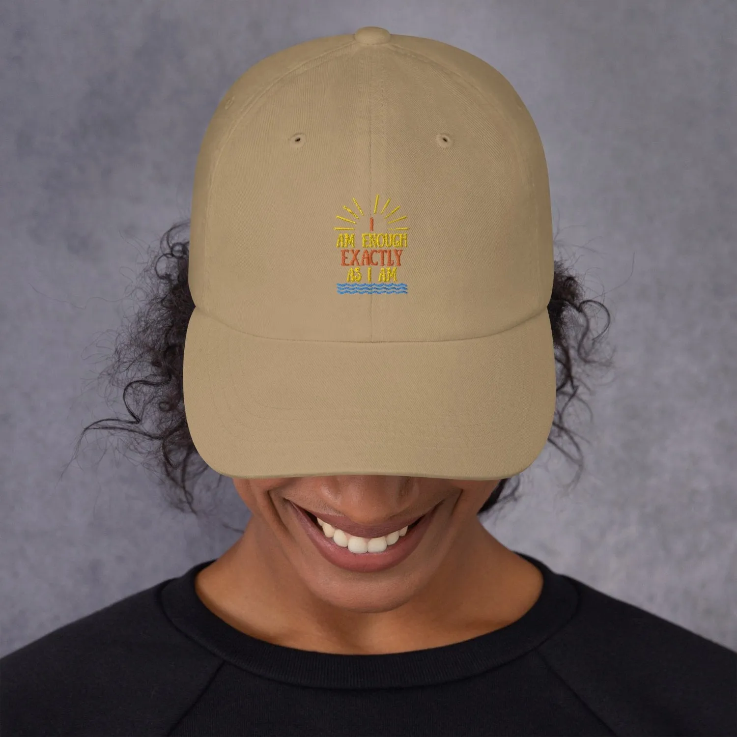 I AM ENOUGH Inspired Vintage Embroidered 6-Panel Low-Profile Dad Hat