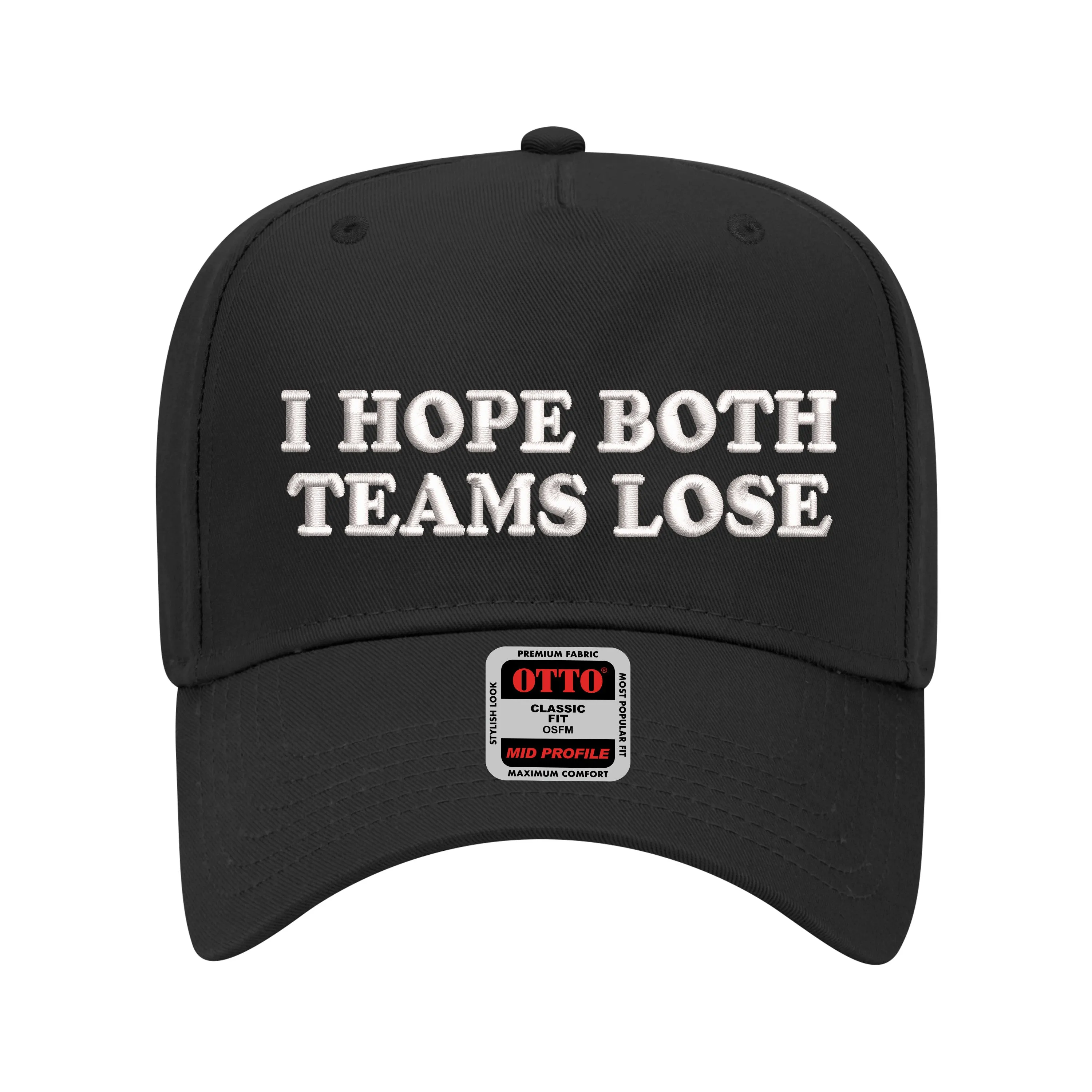 I Hope Both Teams Lose Solid Baseball Cap