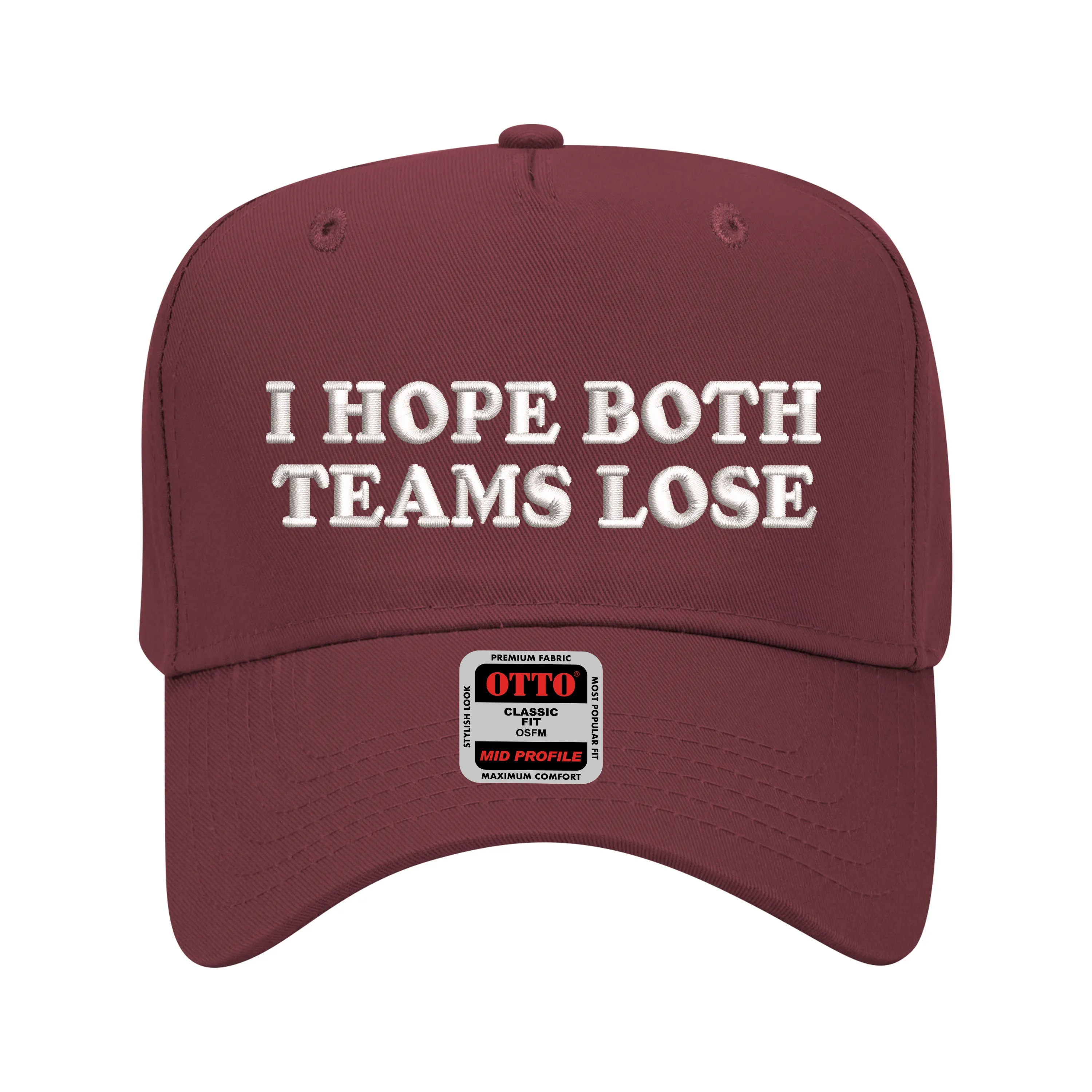 I Hope Both Teams Lose Solid Baseball Cap