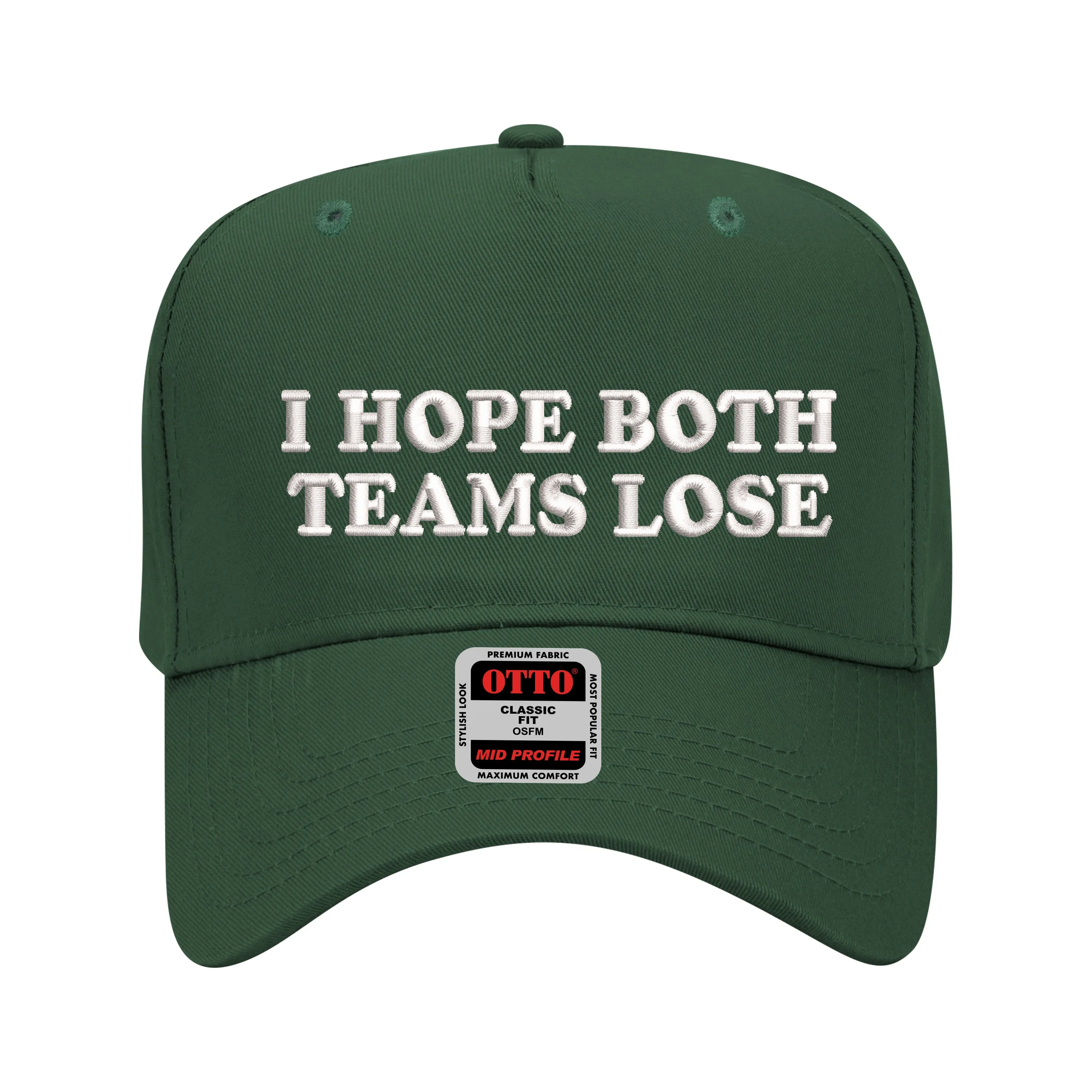 I Hope Both Teams Lose Solid Baseball Cap