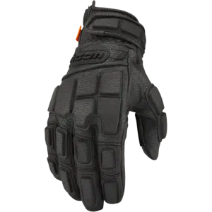 Icon Motorhead3 Mens Motorcycle Mid-Length Leather Glove - Black