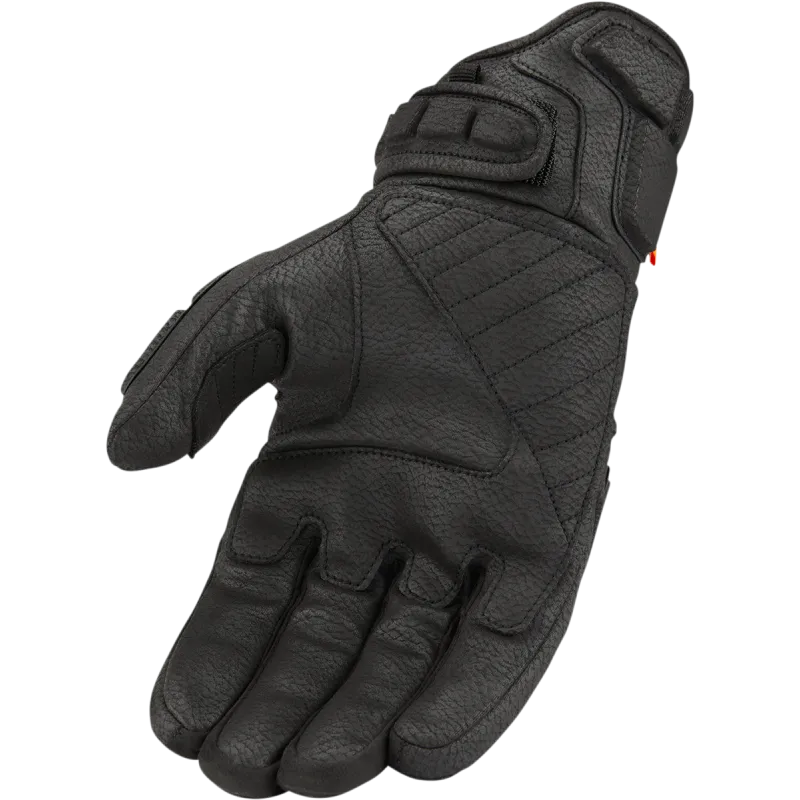 Icon Motorhead3 Mens Motorcycle Mid-Length Leather Glove - Black
