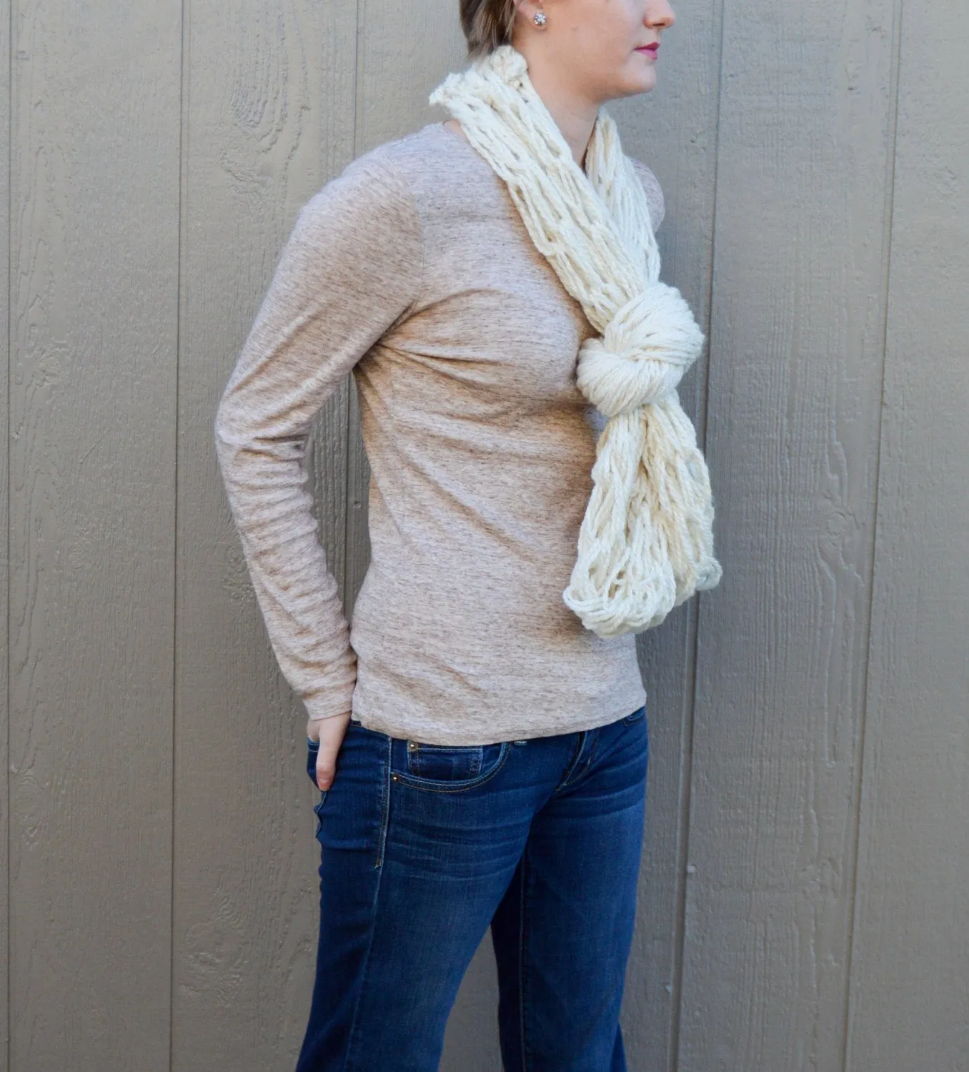 Infinity Scarf "Off White" Thick/Bulky