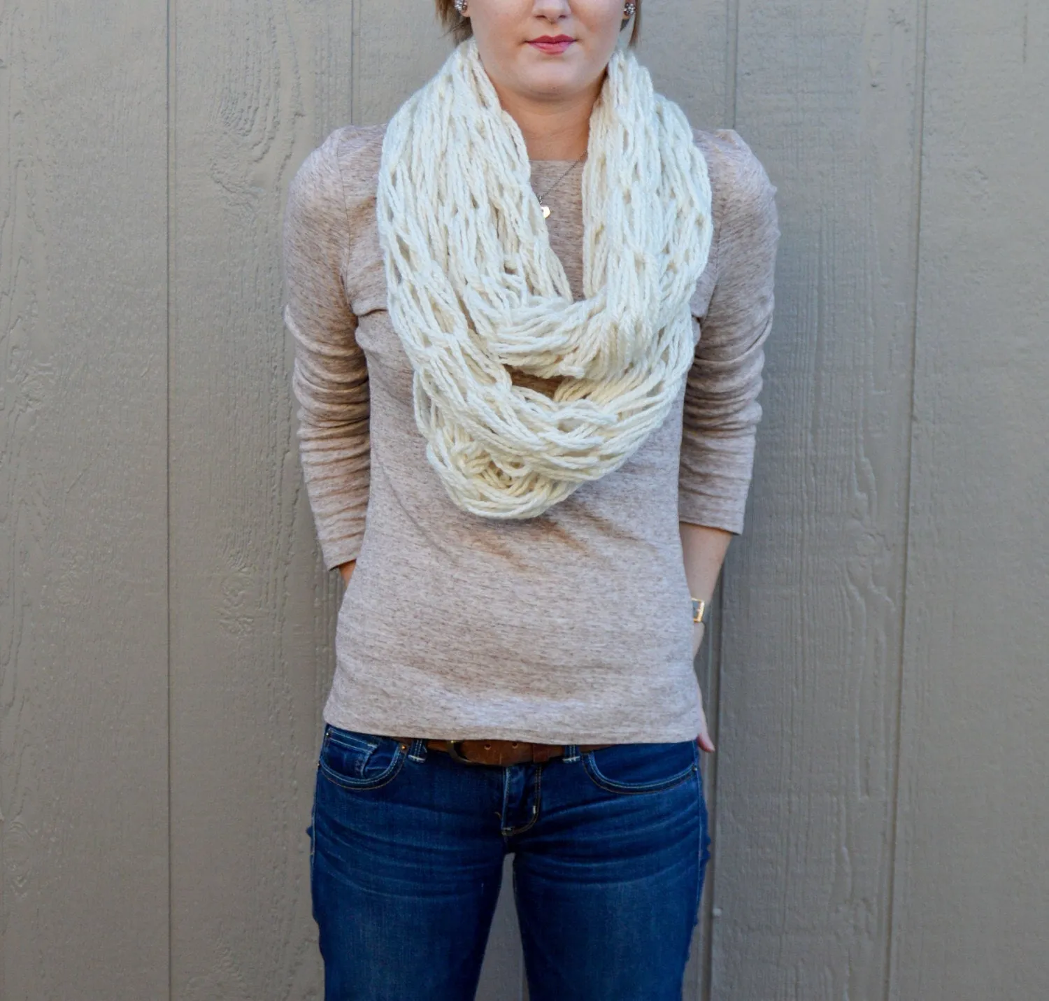 Infinity Scarf "Off White" Thick/Bulky