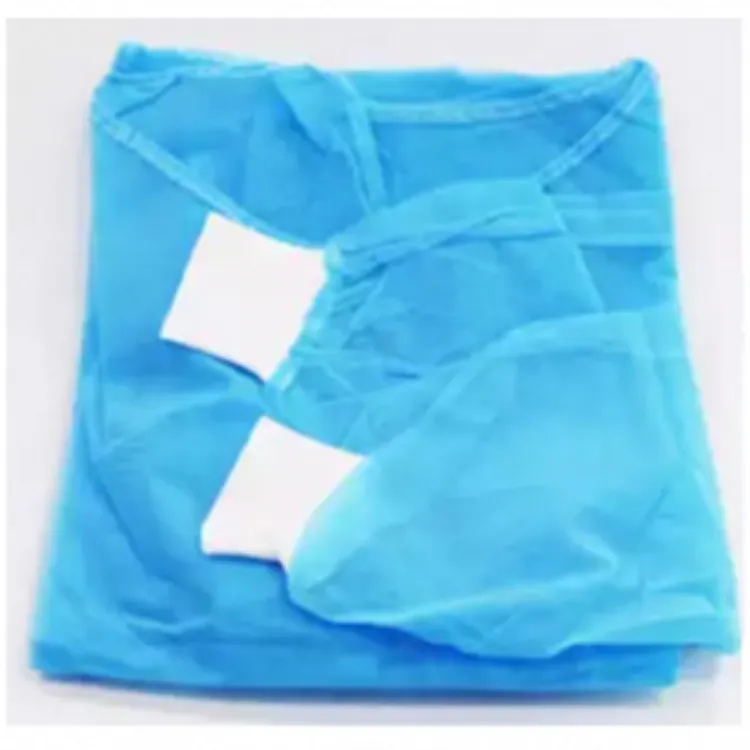 Isolation Gowns (40gsm) with knitted cuff, Head Cover & Shoe Cover (Sets)