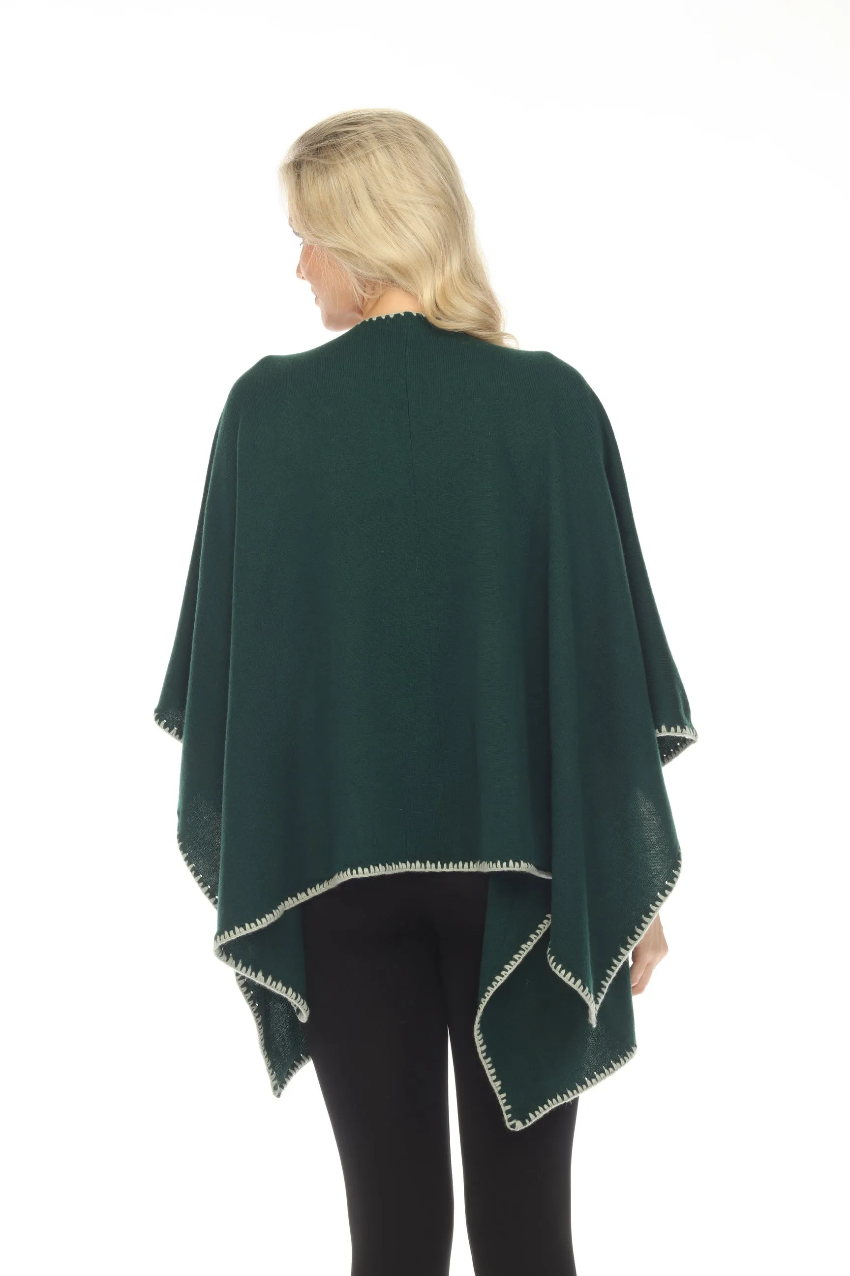 Johnny Was Gwen Whipstitch Wool Cashmere Wrap Shawl Boho Chic M69623