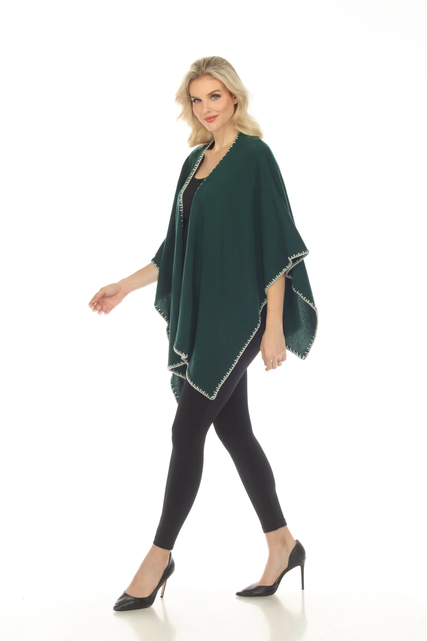 Johnny Was Gwen Whipstitch Wool Cashmere Wrap Shawl Boho Chic M69623