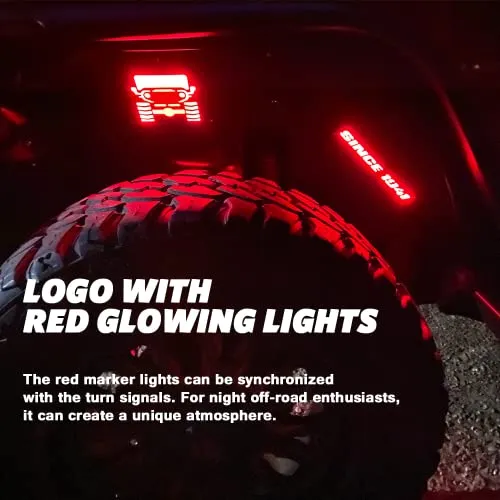 JROAD Inner Fender Front Fender Liners Compatible with Jeep Wrangler JK JKU Aluminum ,with 4 LED Lights for 2007-2018 Wrangler Accessories JK JKU Sport Sahara Rubicon 2/4 Doors