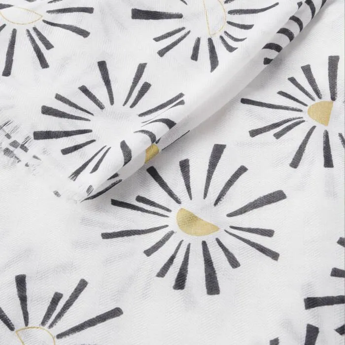 Katie Loxton White & Black Sunburst Printed Foil Scarf