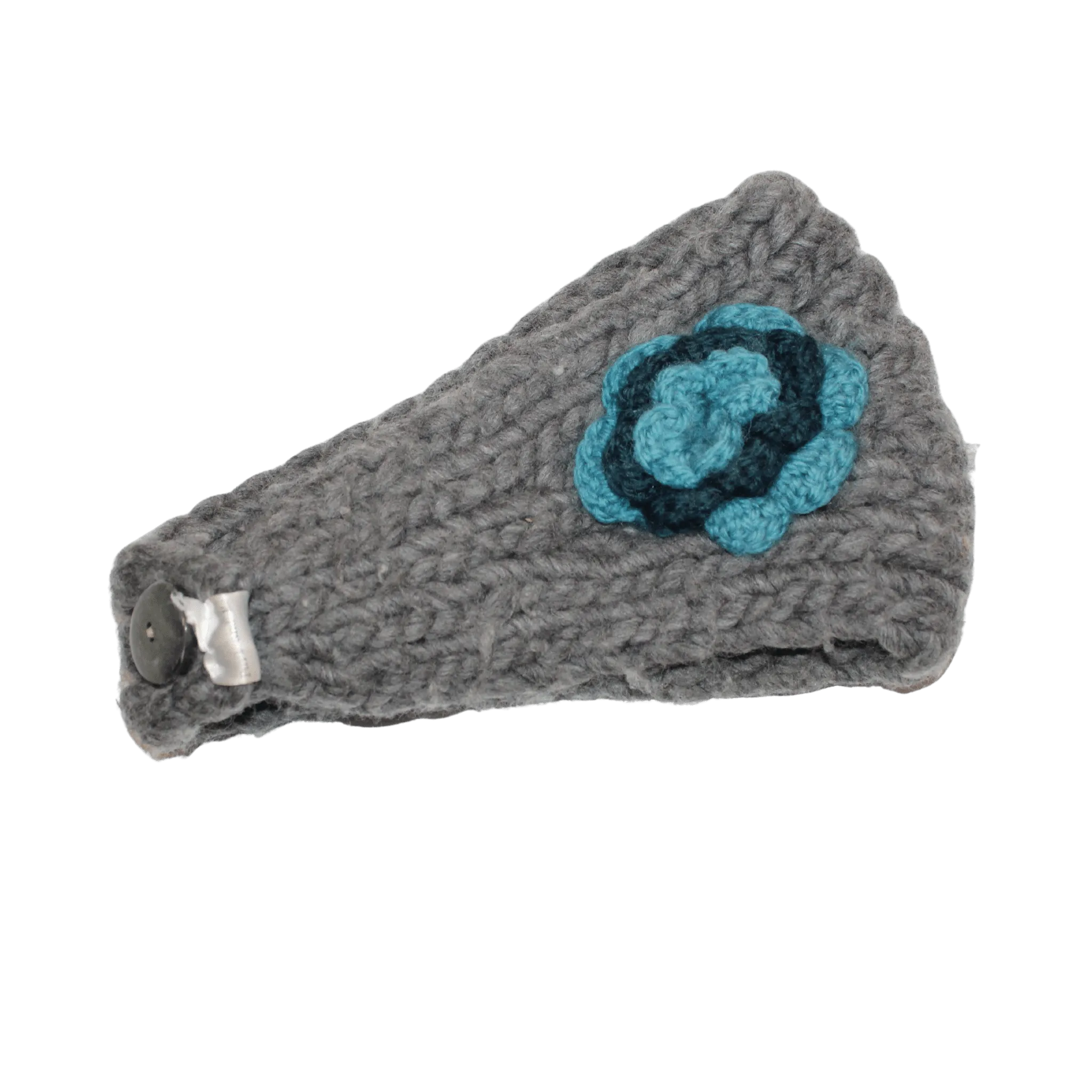 Knitted Headband with Flower