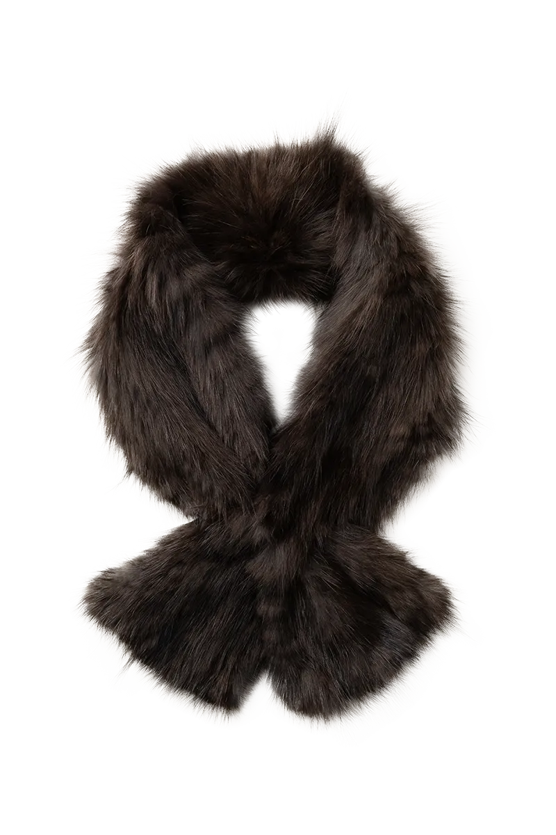Knitted Pull Through Russian Sable Fur Scarf