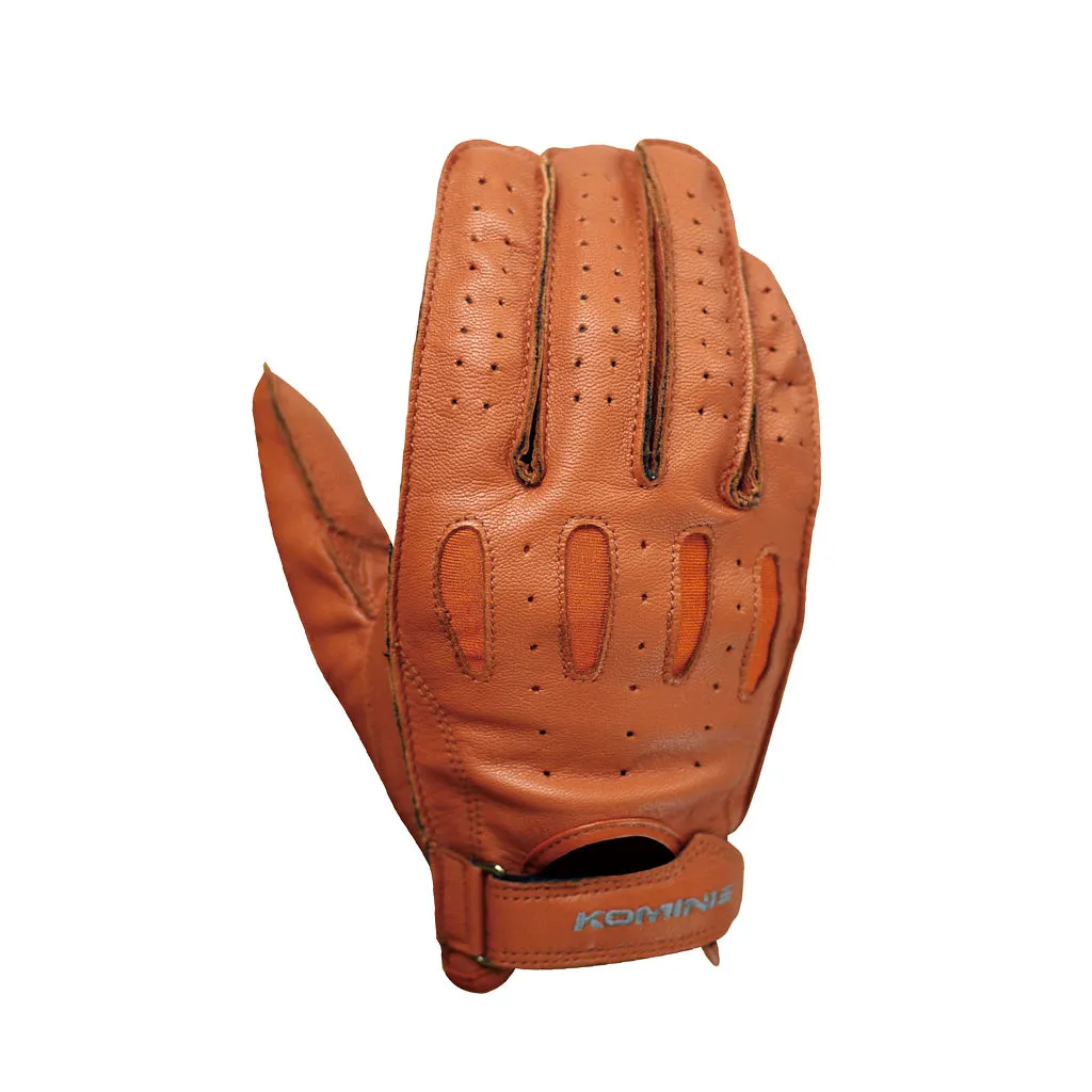KOMINE GK-161 VINTAGE SHORT MOTORCYCLE LEATHER GLOVES
