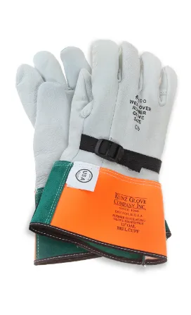Kunz Leather Protectors for Rubber Gloves, 14" Goatskin