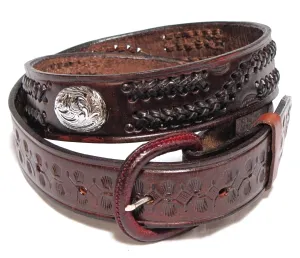 LB-5DB  1 1/2" Braided Belt w/ Oval Concho