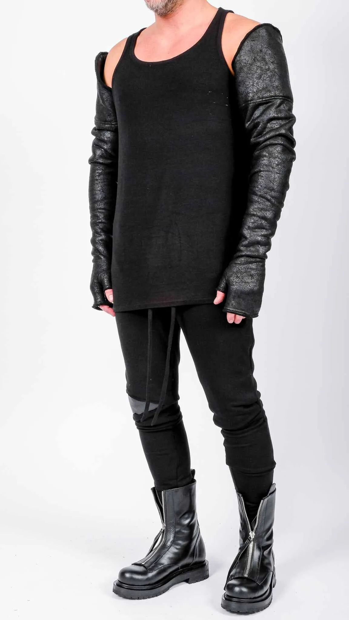 Leather Effect Long Gloves