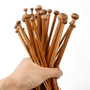 Length 250/350mm Carbonized Bamboo Knitting Needles Set Single Pointed Needles 18 Pairs 18 Sizes 103170