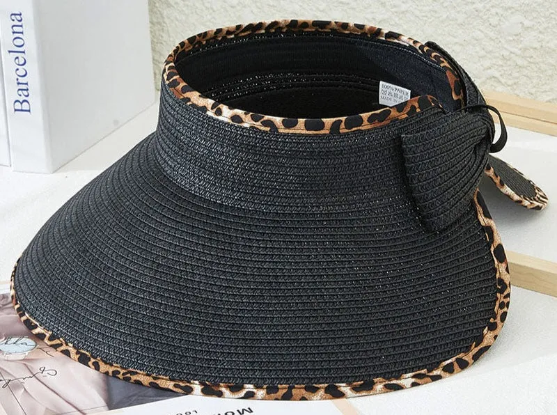 Leopard Edge Roll-Up Sun Visor