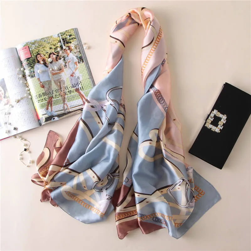 Lightweight Floral Silk Scarf for Women