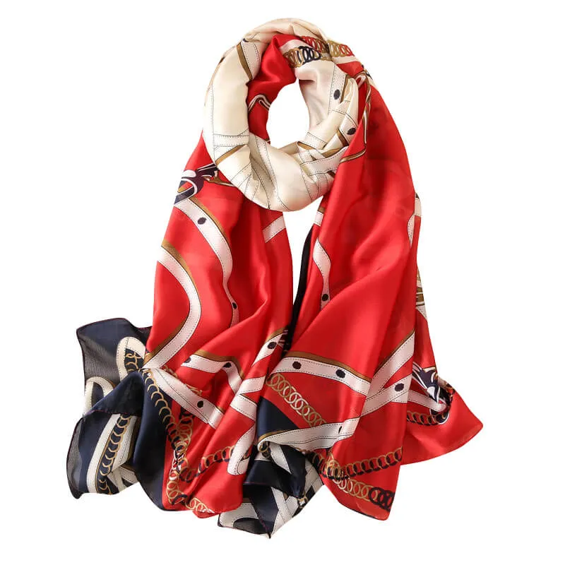 Lightweight Floral Silk Scarf for Women