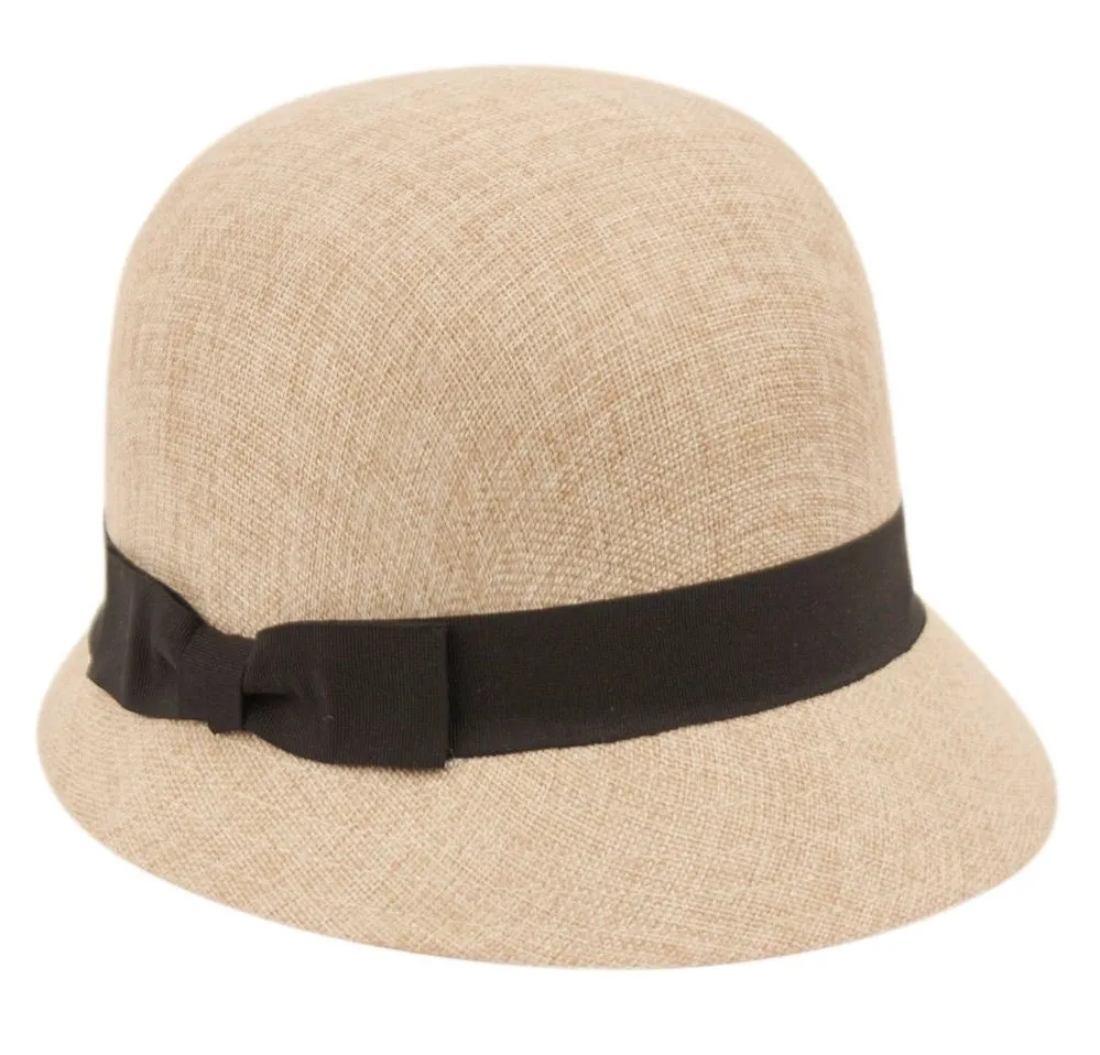 Linen Sun Cloche Hat in Natural