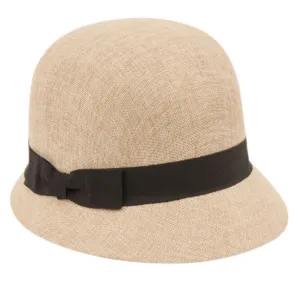 Linen Sun Cloche Hat in Natural