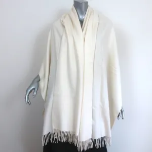 Loro Piana Cashmere Opera Stole Cream Fringed Shawl