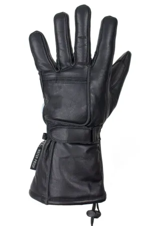 Men's Motorcycle waterproof reflective gel palm riding gloves with drawstring