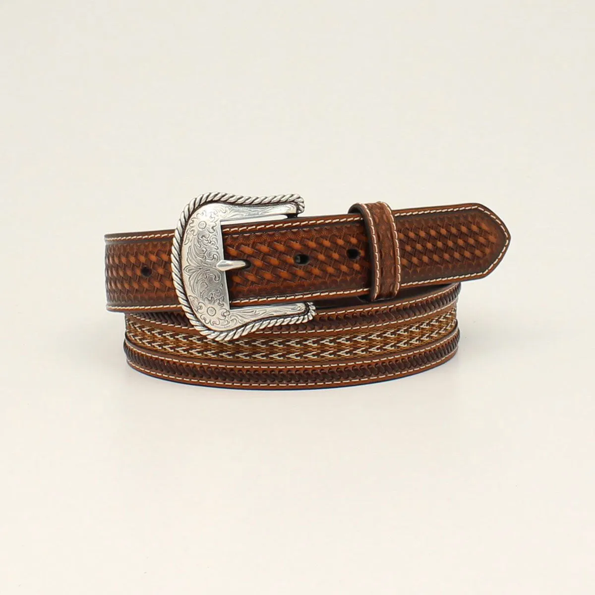 Men’s Nocona Braided Inlay Round Conchos Belt