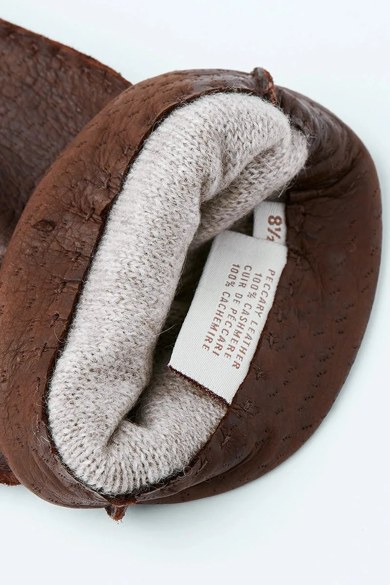 Men's Peccary Handsewn Cashmere Lined Gloves