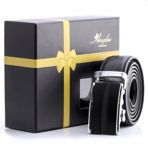 Men's Stainless Steel Black Belt with Black Buckle