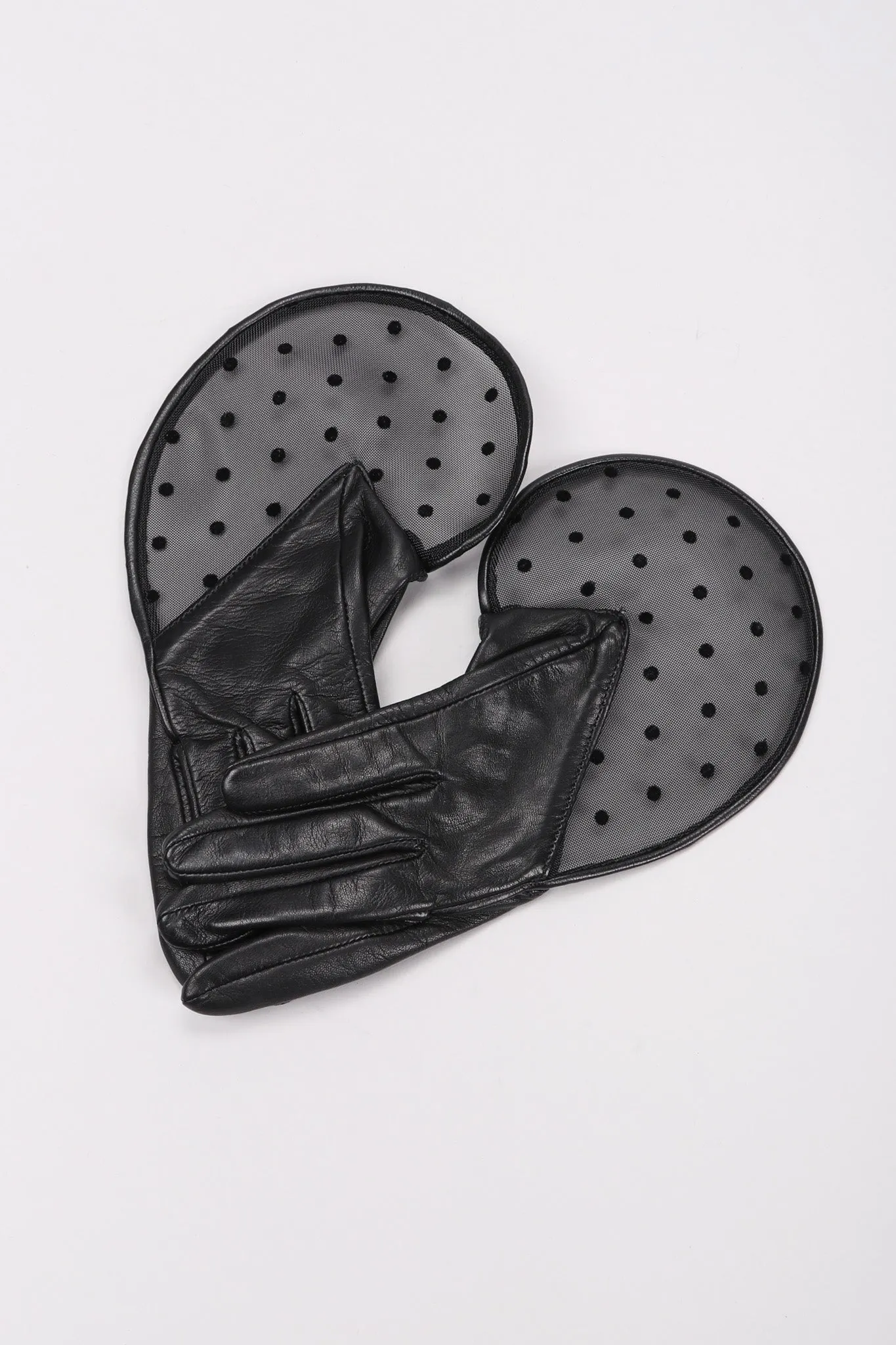 Mesh Dot Leather Gloves