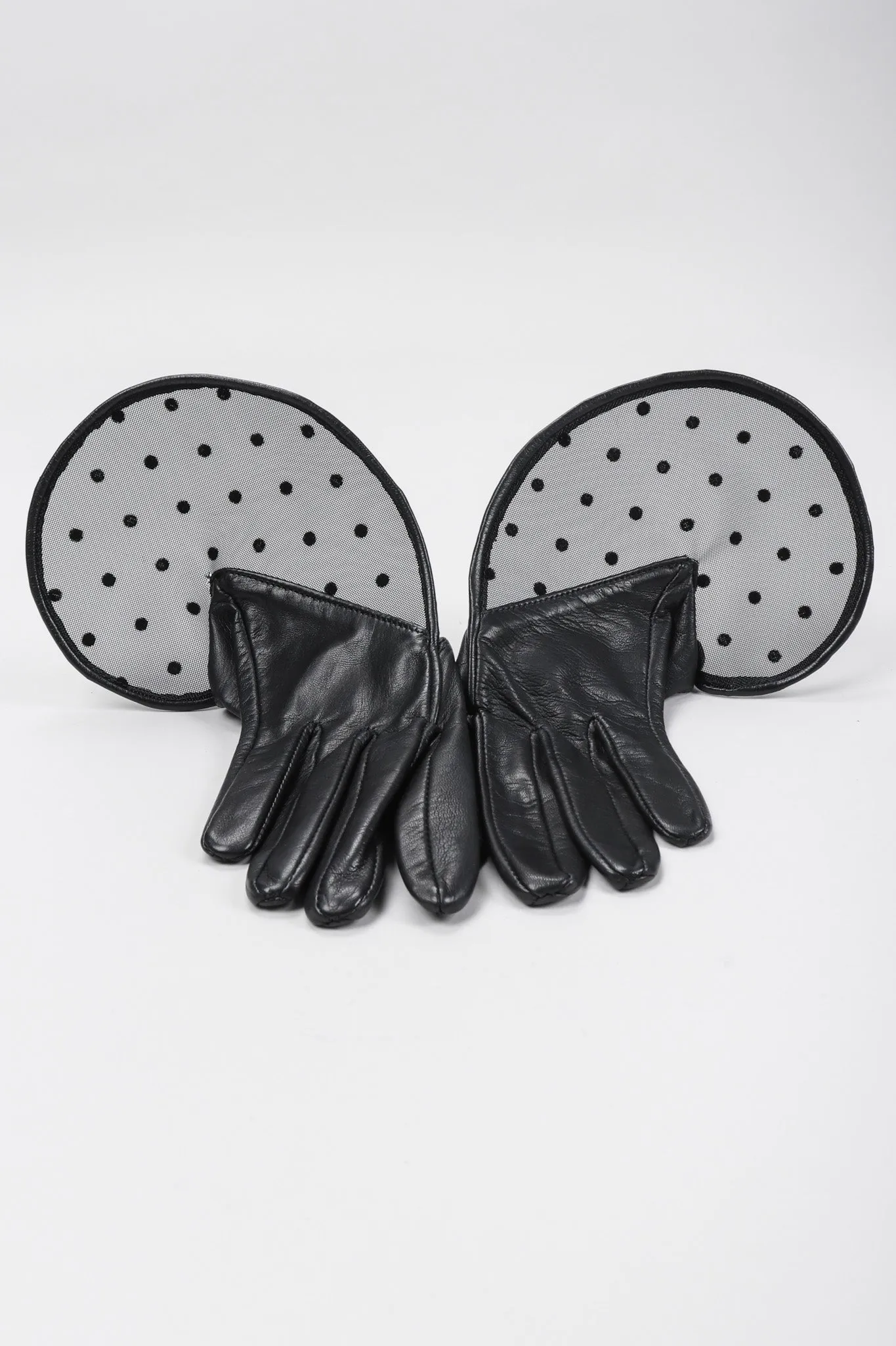 Mesh Dot Leather Gloves