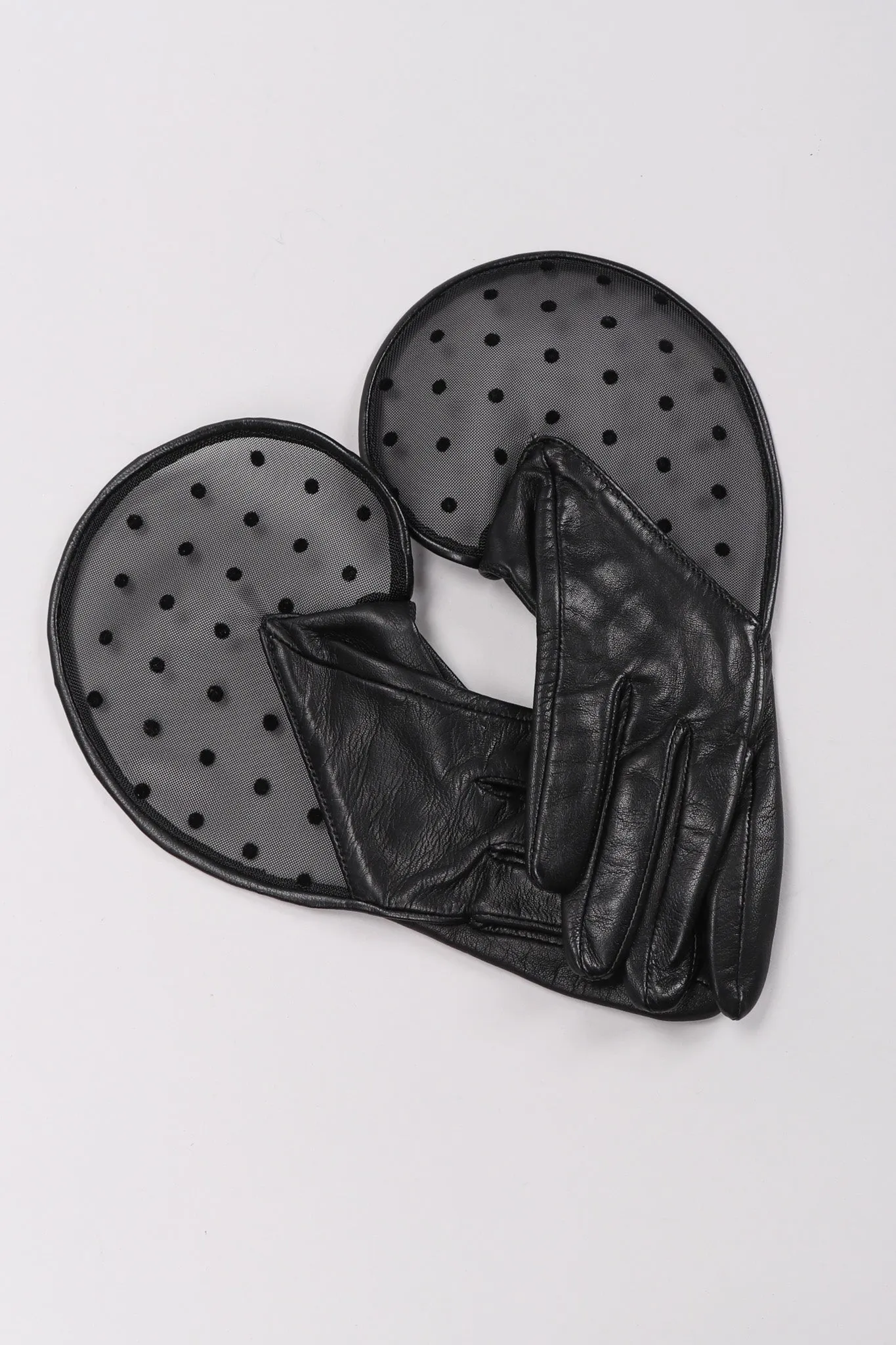 Mesh Dot Leather Gloves