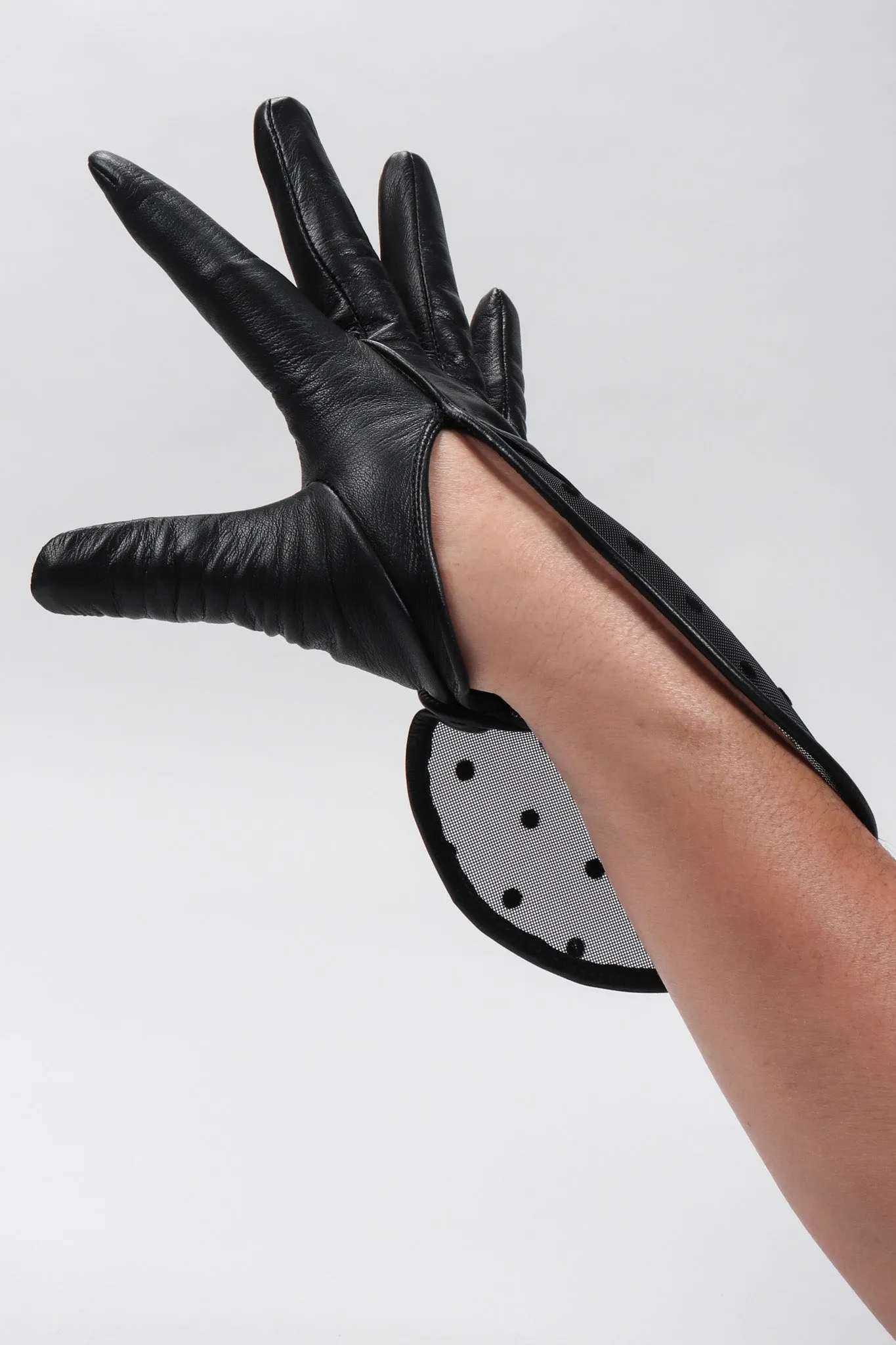 Mesh Dot Leather Gloves