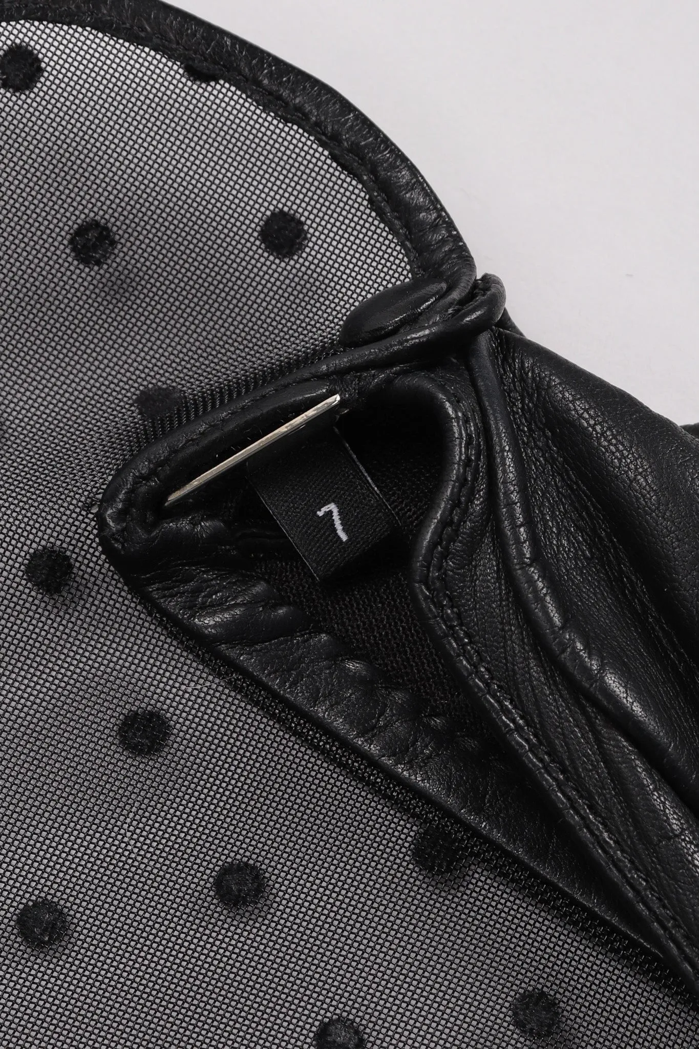 Mesh Dot Leather Gloves