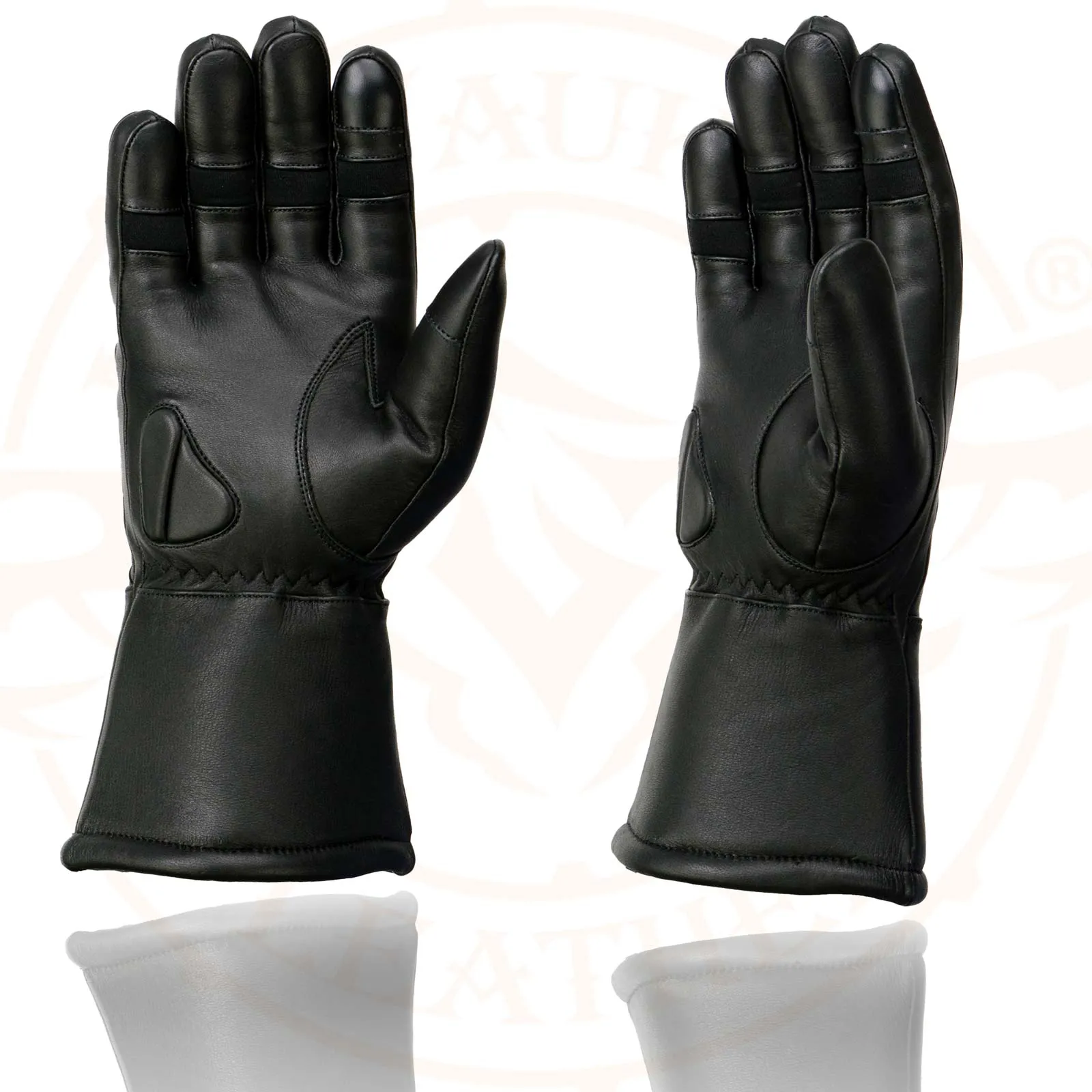 Milwaukee Leather MG7701 Women's Deer Skin Leather Insulated Gauntlet Gloves w/ i-Touch/Wiper Blade/Reflective Piping