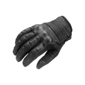 Motorcycle Gloves - Black Leather, ONYX BLACK 01