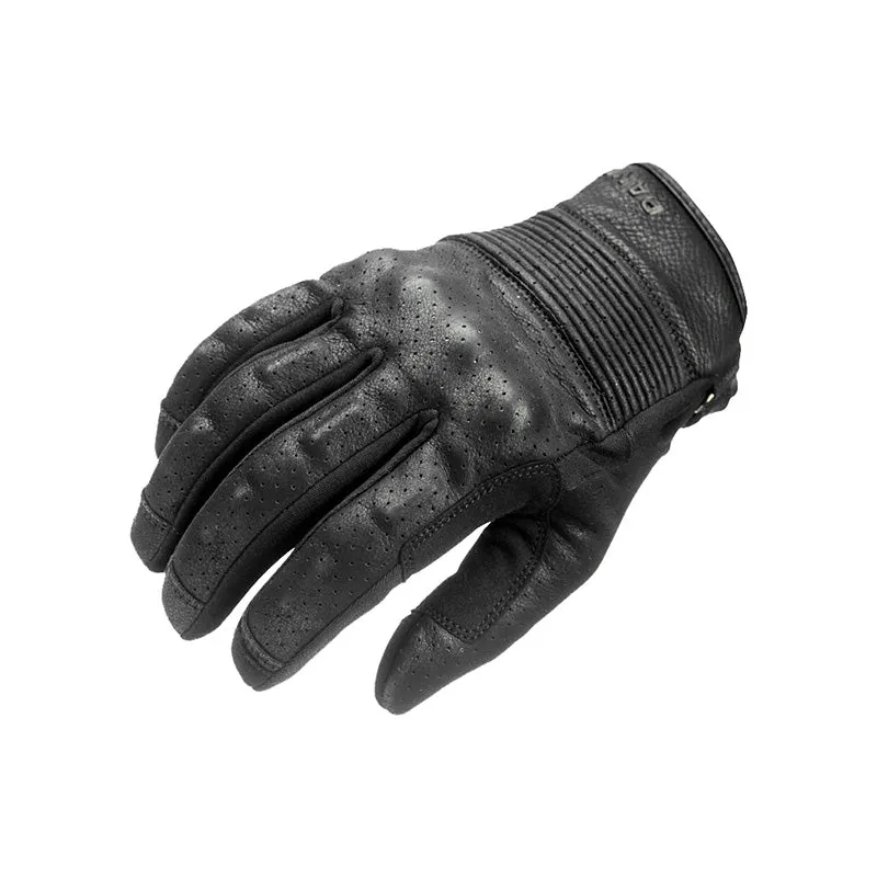 Motorcycle Gloves - Black Leather, ONYX BLACK 01