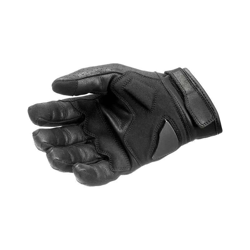 Motorcycle Gloves - Black Leather, ONYX BLACK 01