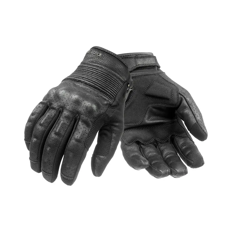 Motorcycle Gloves - Black Leather, ONYX BLACK 01