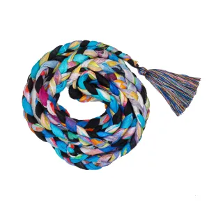 MULTICOLOR BRAIDED BELT WITH TASSEL