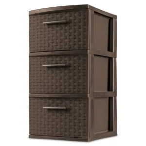 New 3-Drawer Weave Tower, Espresso, Free Delivery