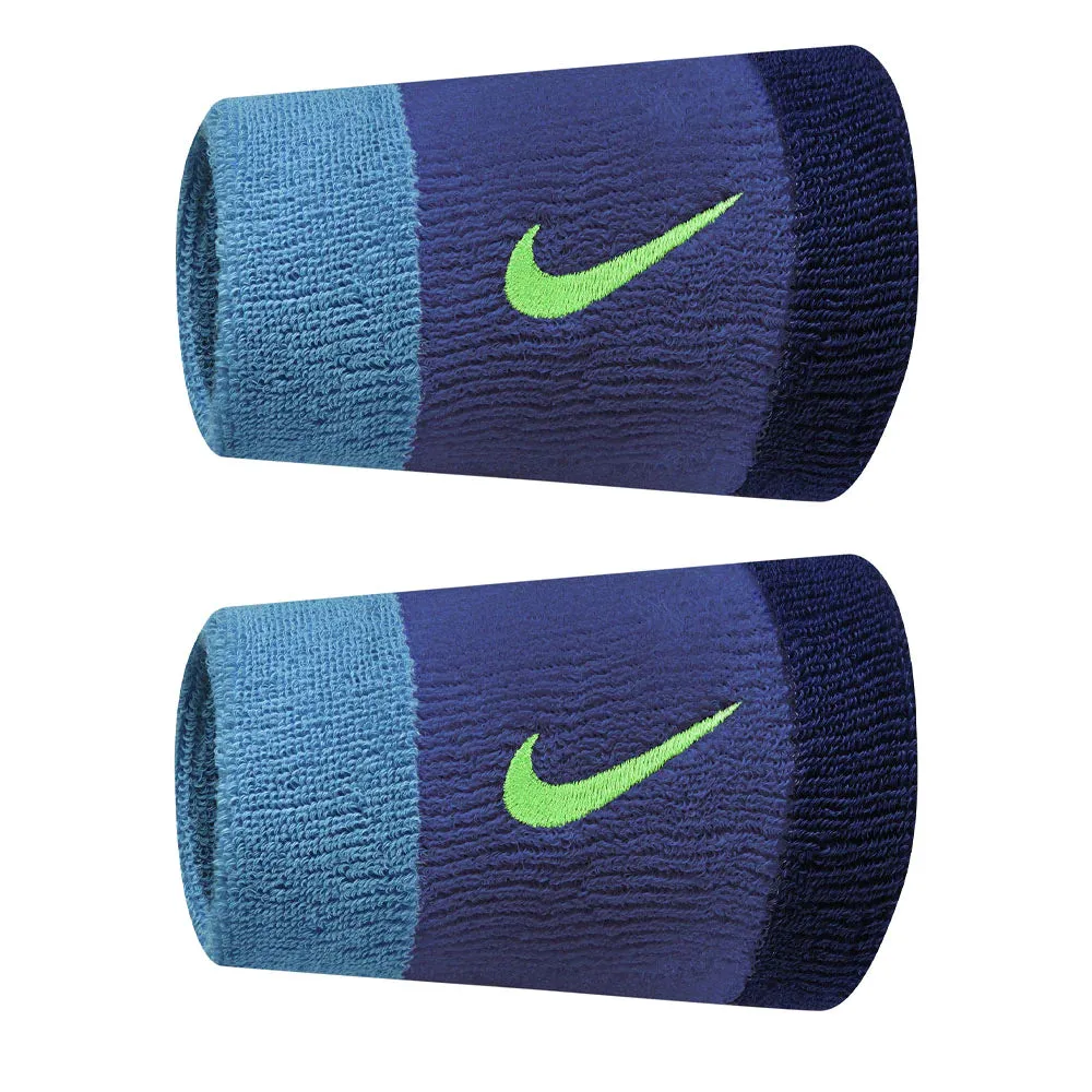 Nike Doublewide Wristbands (Hyper Royal/Green) - 2023 NEW ARRIVAL